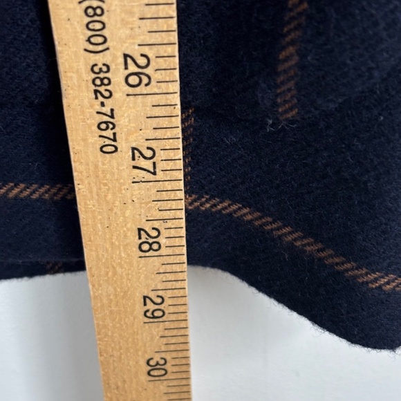 Madewell Larsen Blazer S Navy Wool Windowpane Plaid Academia Old Money Oversized - Picture 9 of 13